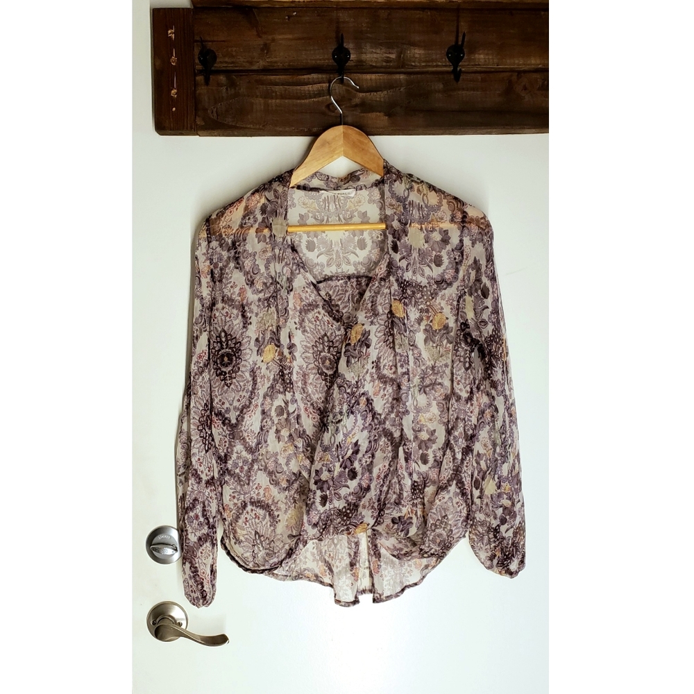 "Honey Punch" floral mauve top